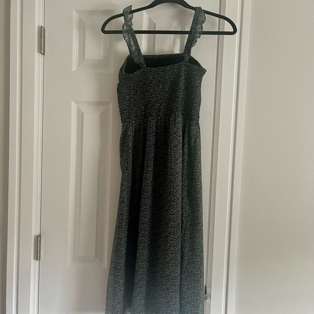 Abercrombie & Fitch Black Sleeveless Square Neck Midi Sundress - Picture 2 of 3